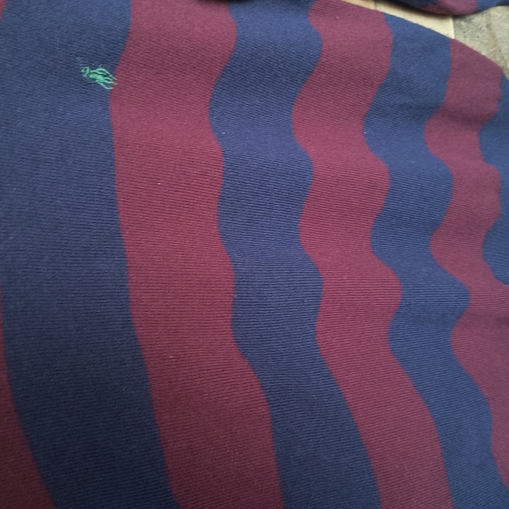 Polo Ralph Lauren 100% Wool Rugby Striped Crew Neck Sweater Med 10-12 Boys - Picture 14 of 16